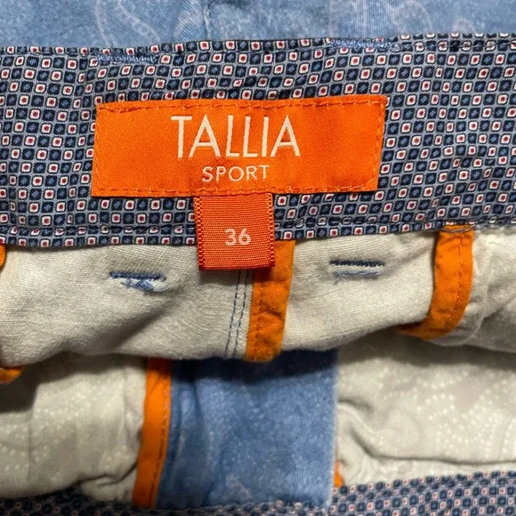 Tallia Shorts Men’s‎ Shorts size 36 Blue w/ Paisley print stretch casual shorts - Picture 3 of 8